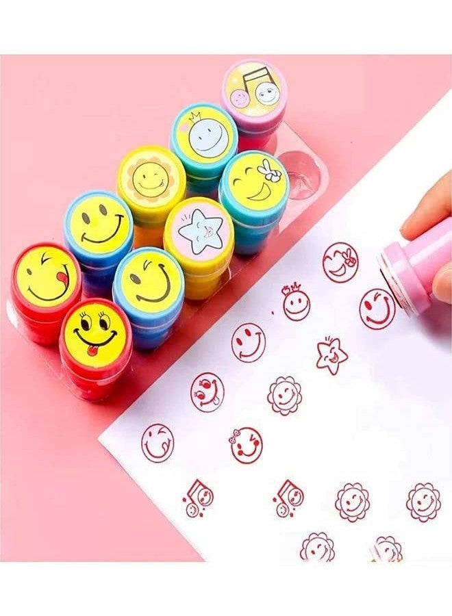 MYSELF Emoji Stamps for Kids - Unicorn Emoji Stamp, Educational Toys Art and Craft School Supplies, Coloring & Stamping Set for Girls & Boys 3 Years + Multicolor Learning Toys (Pack of 10 Pcs) - Image 1